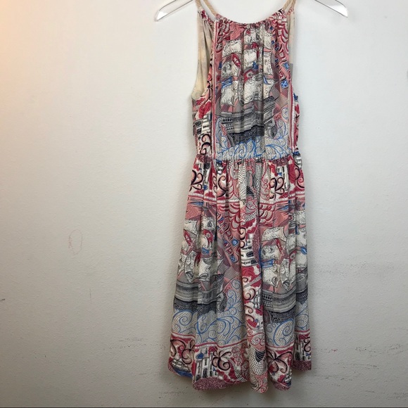 Anthropologie Sleeveless pink/blue silk dress XS - Picture 2 of 8